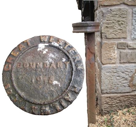Picture of Circular Cast-Iron Ground Post - Great Western Railway Boundary Marker.